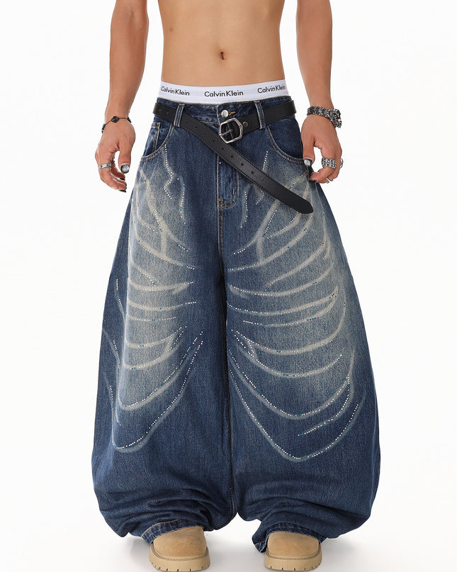 Rhinestone Scratch Denim