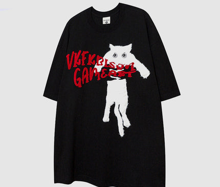 Cat Towel Embroidered Tee