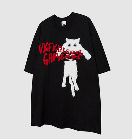 Cat Towel Embroidered Tee
