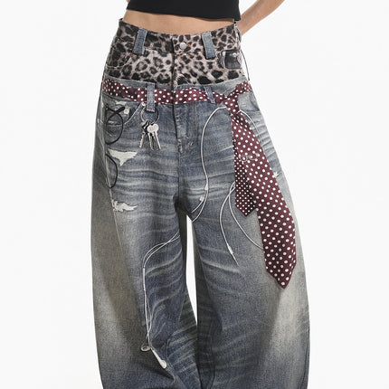Leopard  Two-Piece Jeans