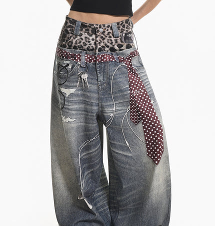 Leopard  Two-Piece Jeans