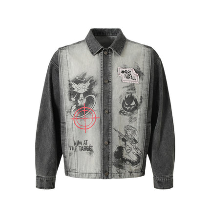 Hand-Painted Distressed Denim Set