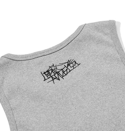 Minimal Embroidered U-Neck Tank