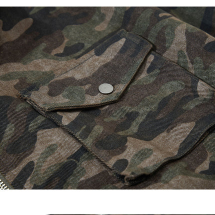 Camouflage Hooded Cargo Jacket