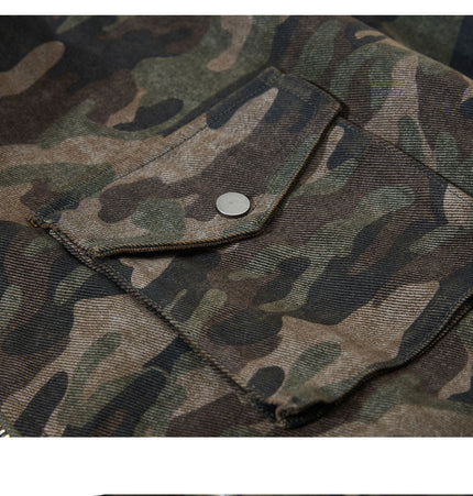 Camouflage Hooded Cargo Jacket