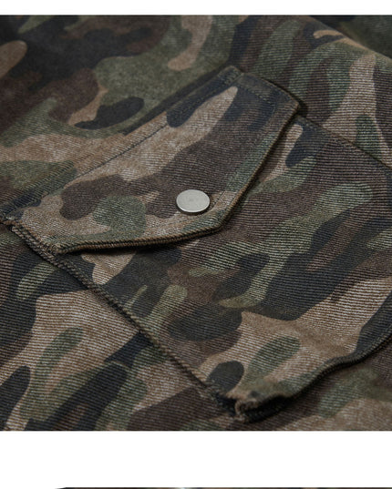 Camouflage Hooded Cargo Jacket