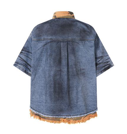 Raw Edge Denim Shirt