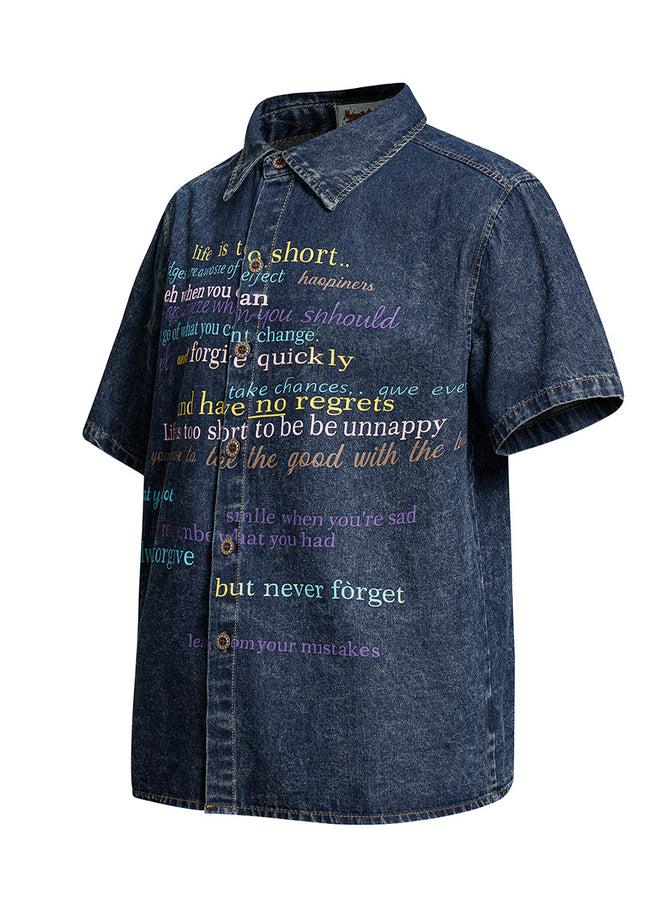 Vintage Denim Cargo Shirt