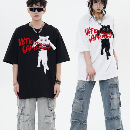 Cat Towel Embroidered Tee