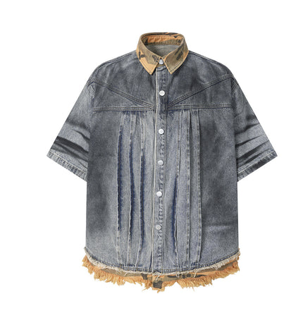 Raw Edge Denim Shirt