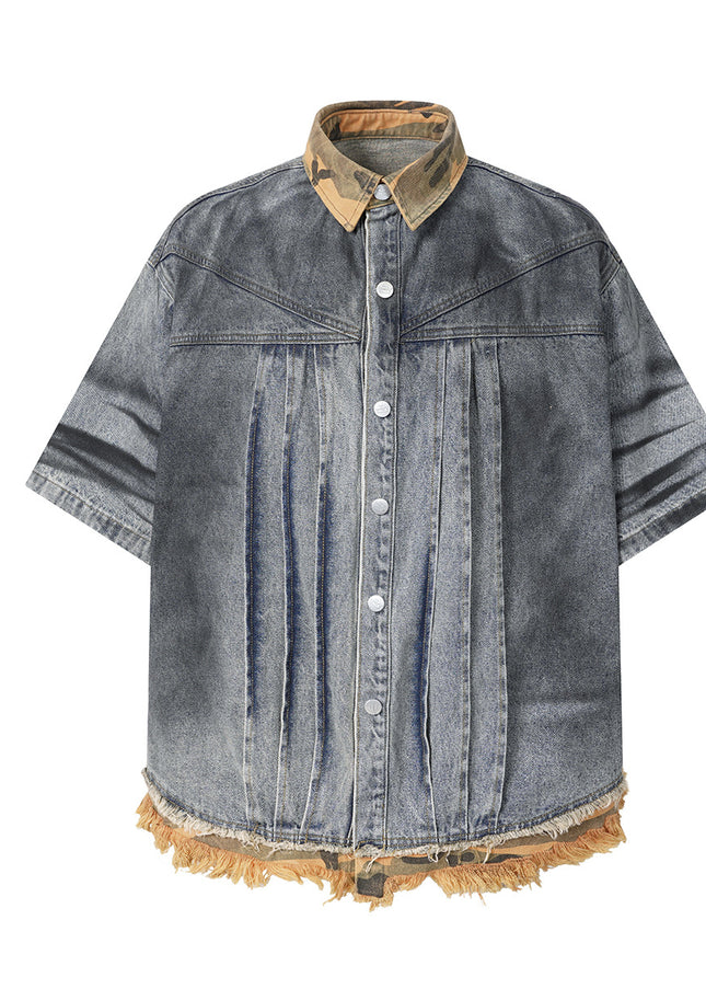 Raw Edge Denim Shirt