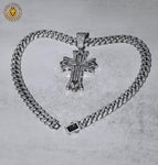 US dollar buckle Cuban chain 45cm + pendant