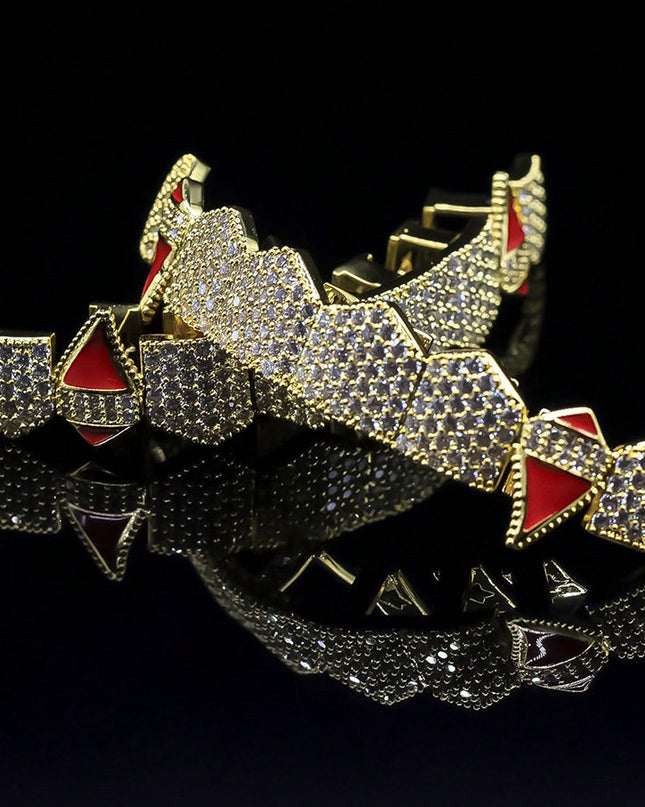 14K Gold-Plated 10-Tooth Grillz Set