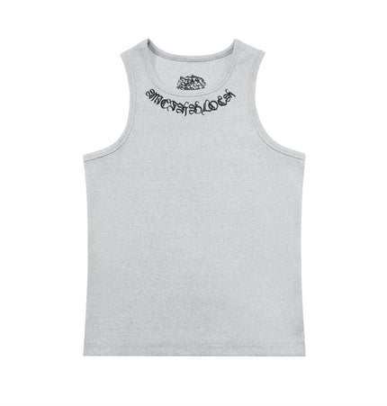 Gothic Embroidered Ribbed Tank