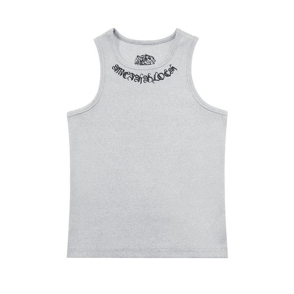 Gothic Embroidered Ribbed Tank