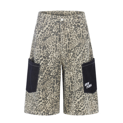 Leopard Print Cargo Shorts