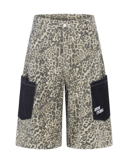 Leopard Print Cargo Shorts