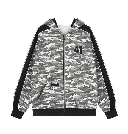 Camo Patchwork Hoodie Set