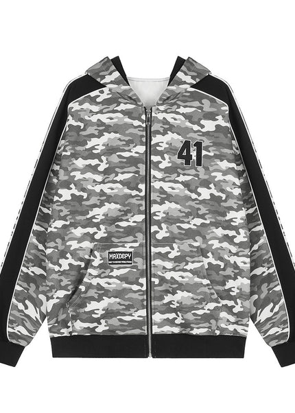 Camo Patchwork Hoodie Set