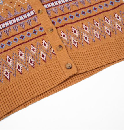 Diamond Jacquard Cardigan Vest
