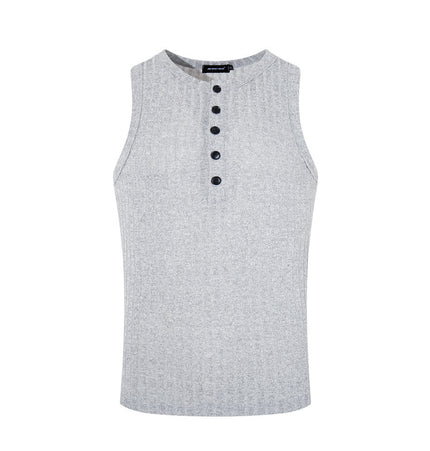 Ribbed Henley Knit Tank