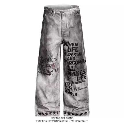 Letter Wide Jeans