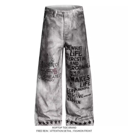 Letter Wide Jeans