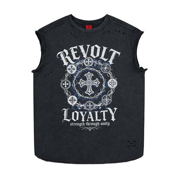 Cross-Cut Distressed Tank — 2