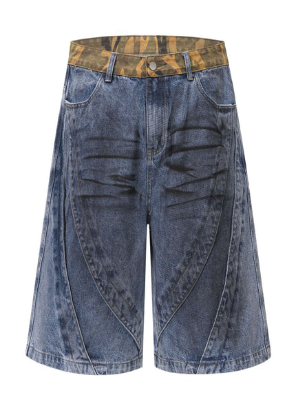 Stained Denim Shorts