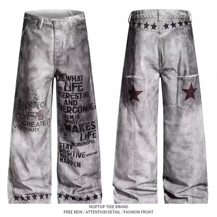 Letter Wide Jeans