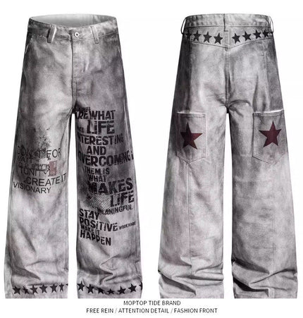 Letter Wide Jeans