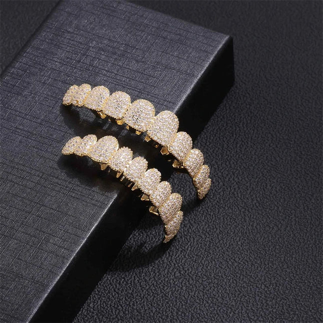 14K Gold-Plated 10-Tooth Grillz Set