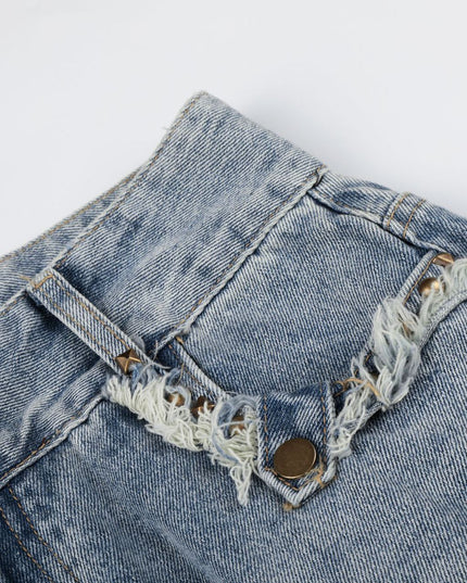 Jiayiku 2026 new arrival American high street RO style heavy washed workwear personalized jeans loose wide-leg trousers