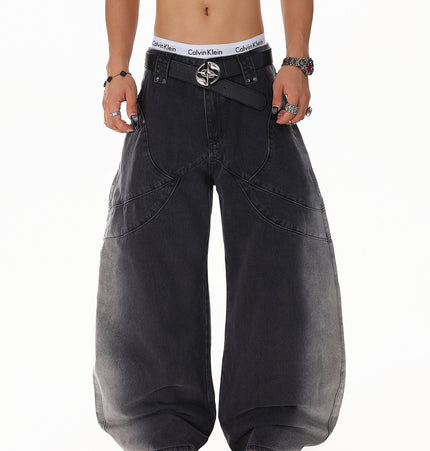 Gradient Deconstruction Scimitar Jeans