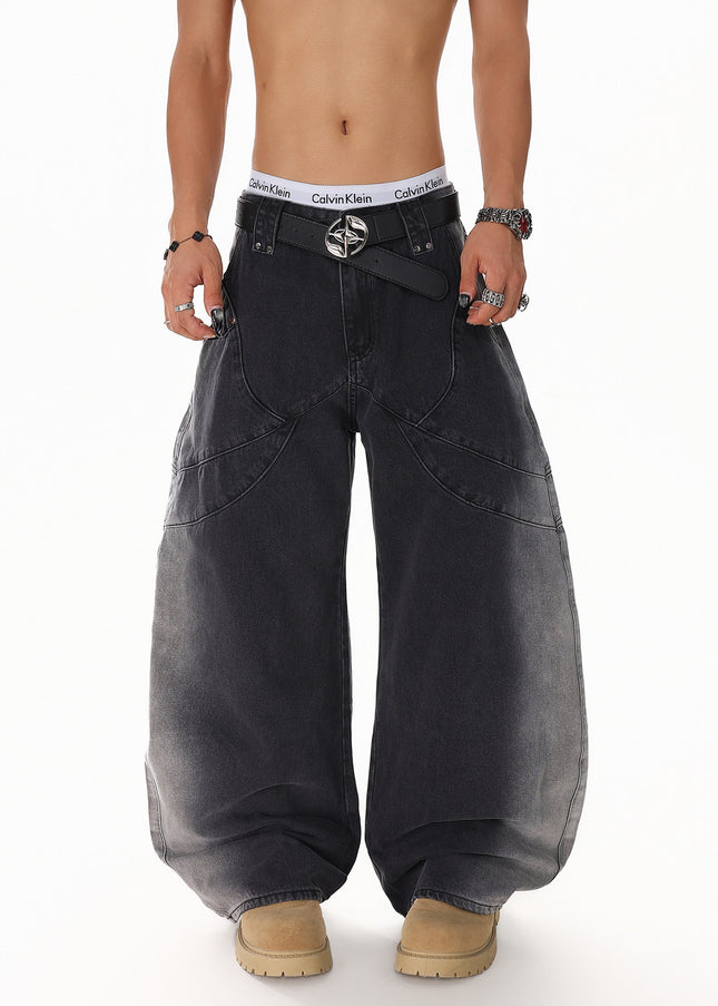 Gradient Deconstruction Scimitar Jeans