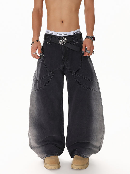 Gradient Deconstruction Scimitar Jeans