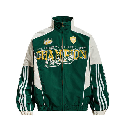 Embroidered Colour-Block Track Jacket