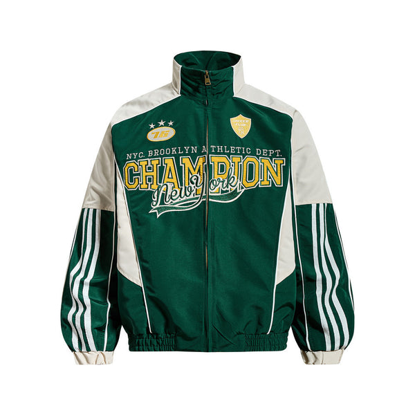Embroidered Colour-Block Track Jacket