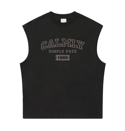 Letter Graphic Wide-Shoulder Tank