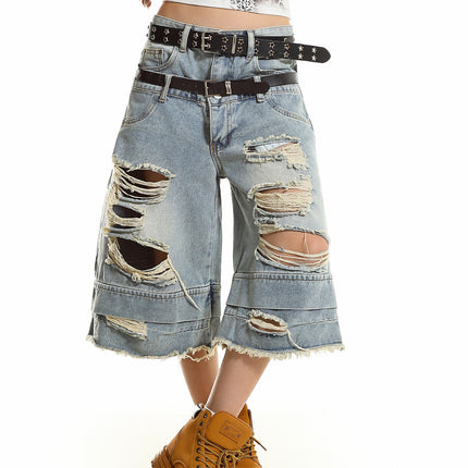 Double Waist Cropped Jeans