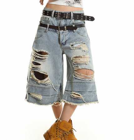 Double Waist Cropped Jeans