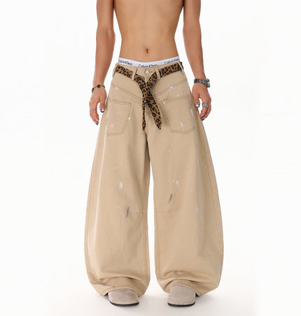 Splash Leopard Print Jeans