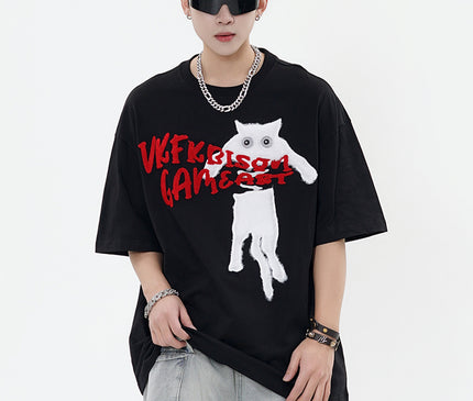 Cat Towel Embroidered Tee