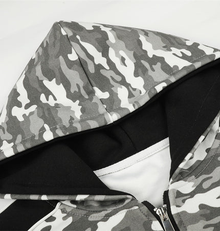 Camo Patchwork Hoodie Set
