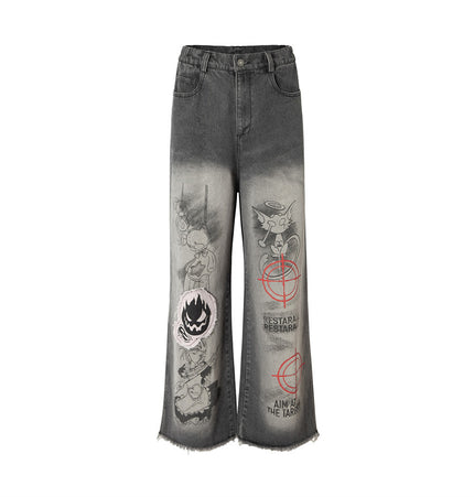 Hand-Painted Distressed Denim Set
