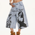 Vintage Printed Cropped Denim