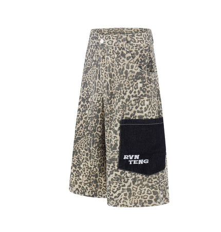 Leopard Print Cargo Shorts