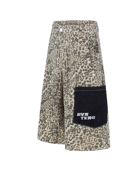Leopard Print Cargo Shorts