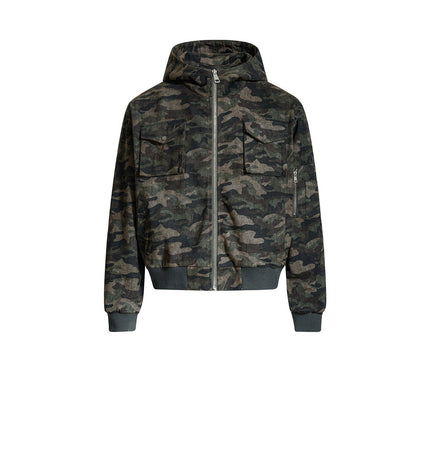Camouflage Hooded Cargo Jacket