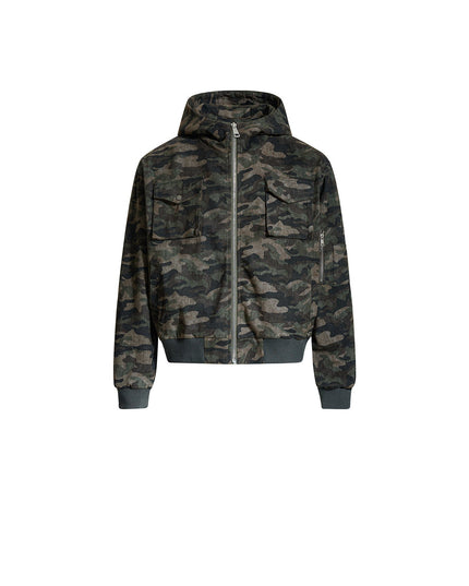 Camouflage Hooded Cargo Jacket